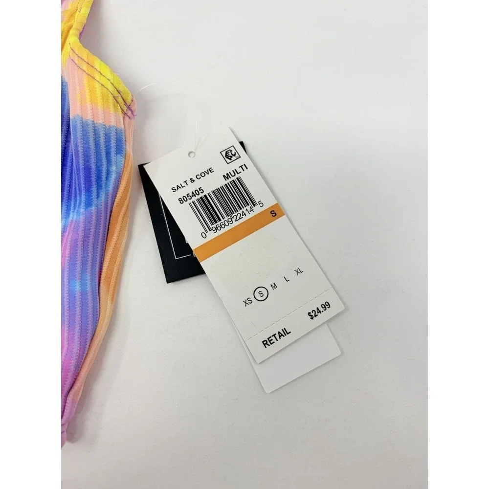 Salt + Cove Juniors Size Small Tie-Dyed Bralette Bikini Top in Multi Color 2068